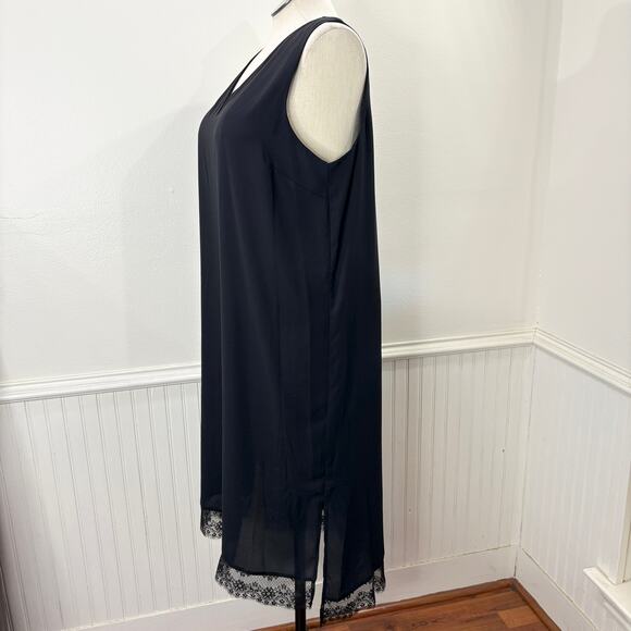 Who What Wear Plus Size XXL Shift Dress Sleeveless V Neck Lace Trim Whimsigoth - Picture 2 of 13